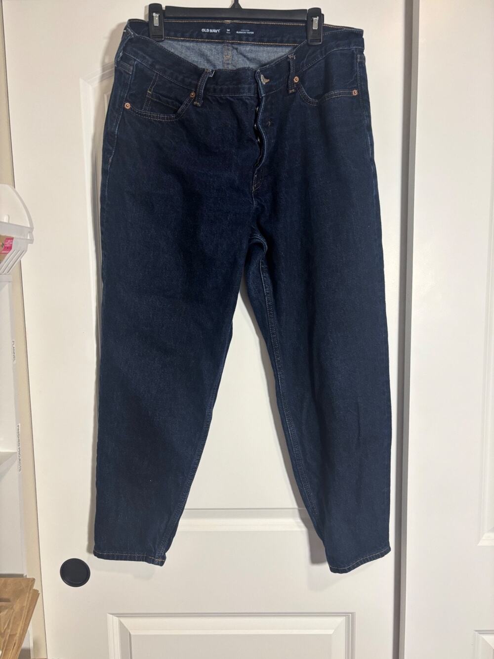 Old Navy Slouchy Taper Ankle Jeans Women's Denim Button Fly High-Rise Size 14